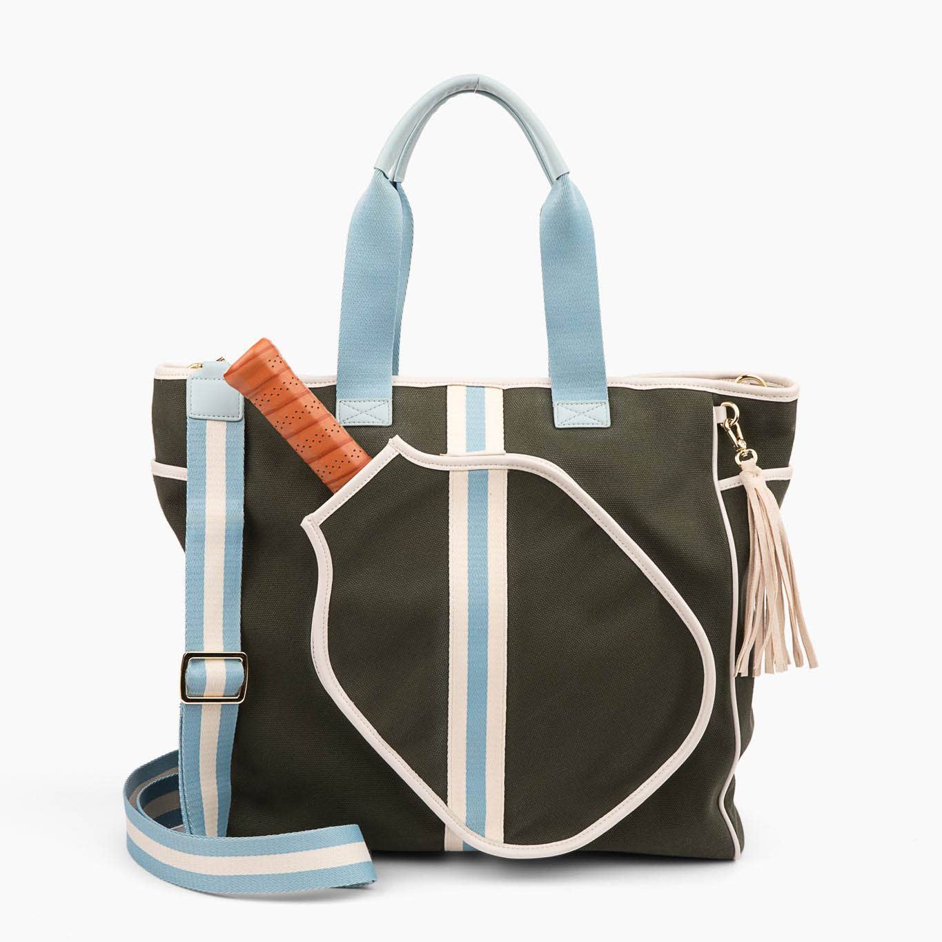 Trelle - Bestie: Olive Green with Light Blue Stripe