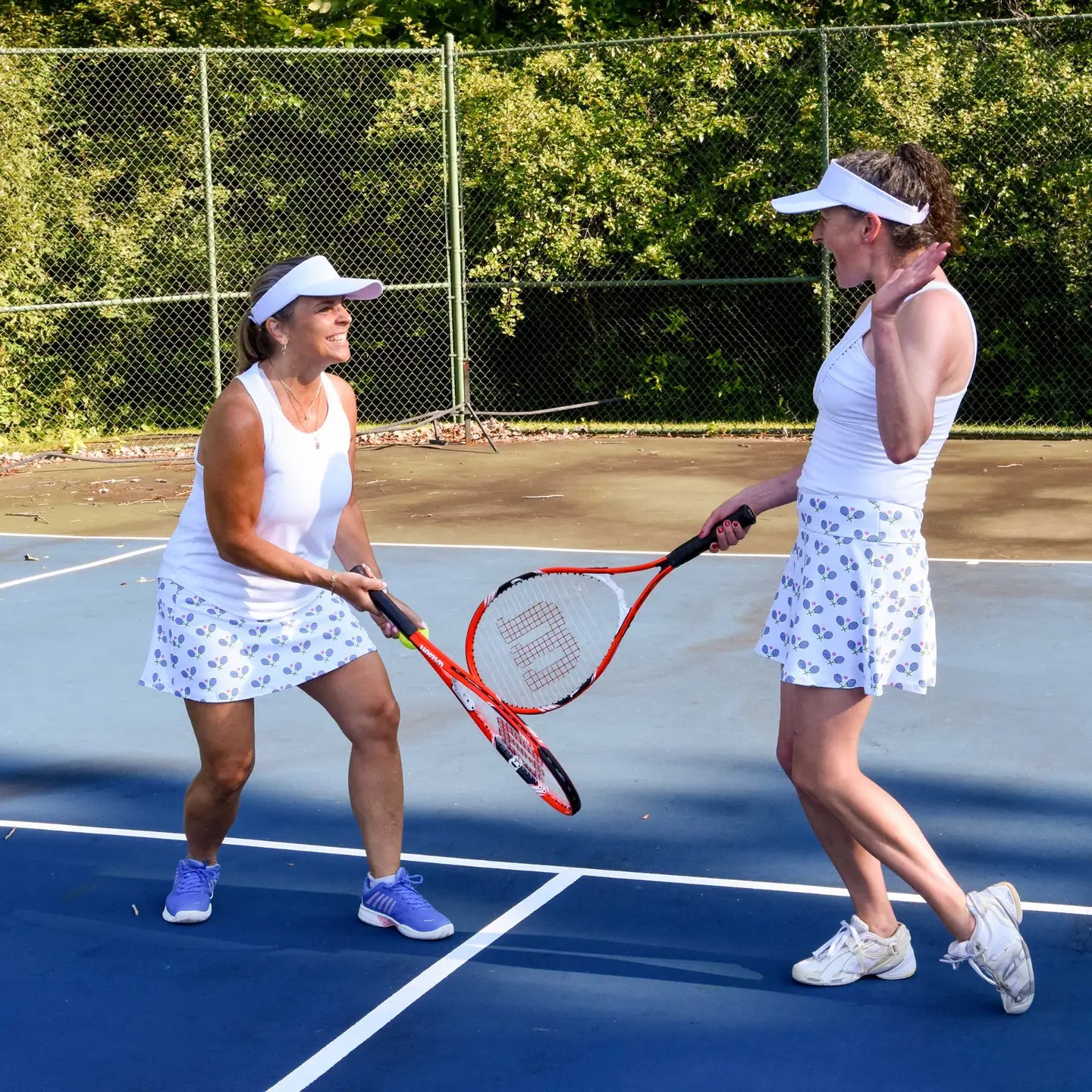 Stripey Racquets White Tennis Skirt