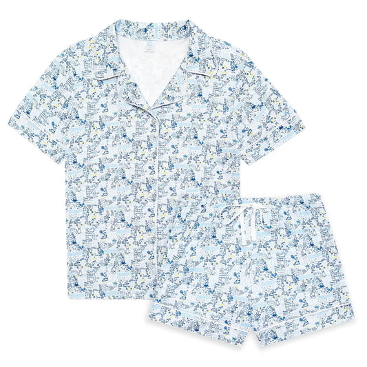 Tennis - Button Front Pajama Short Set