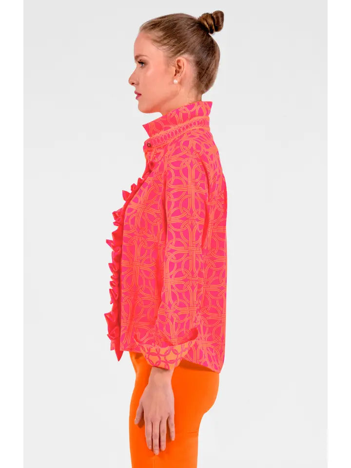 Ruffle Rumble Blouse - Ring Toss