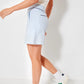 Pleated Seersucker Skort - Periwinkle and White