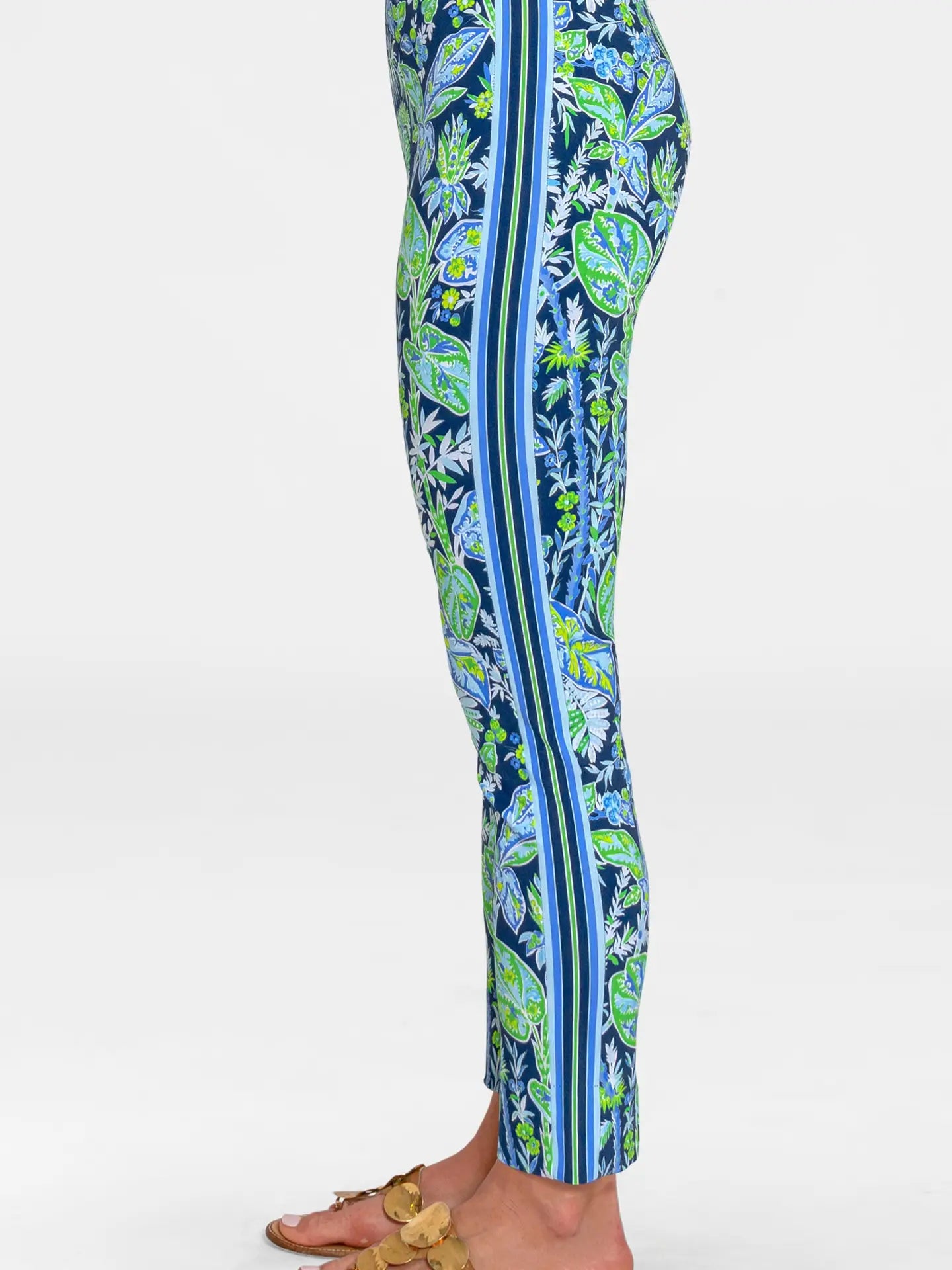 Gripeless Pull On Pants - Vintages Vines (Navy)