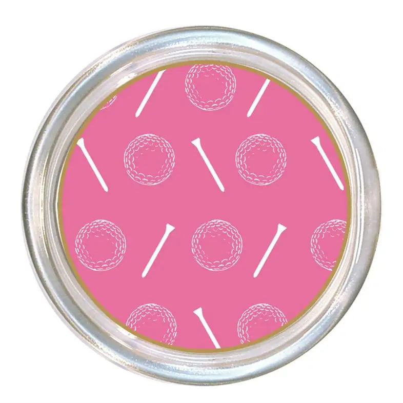 5" Glass Golf Coaster - Pink