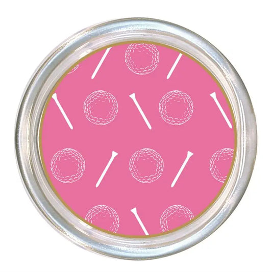 5" Glass Golf Coaster - Pink