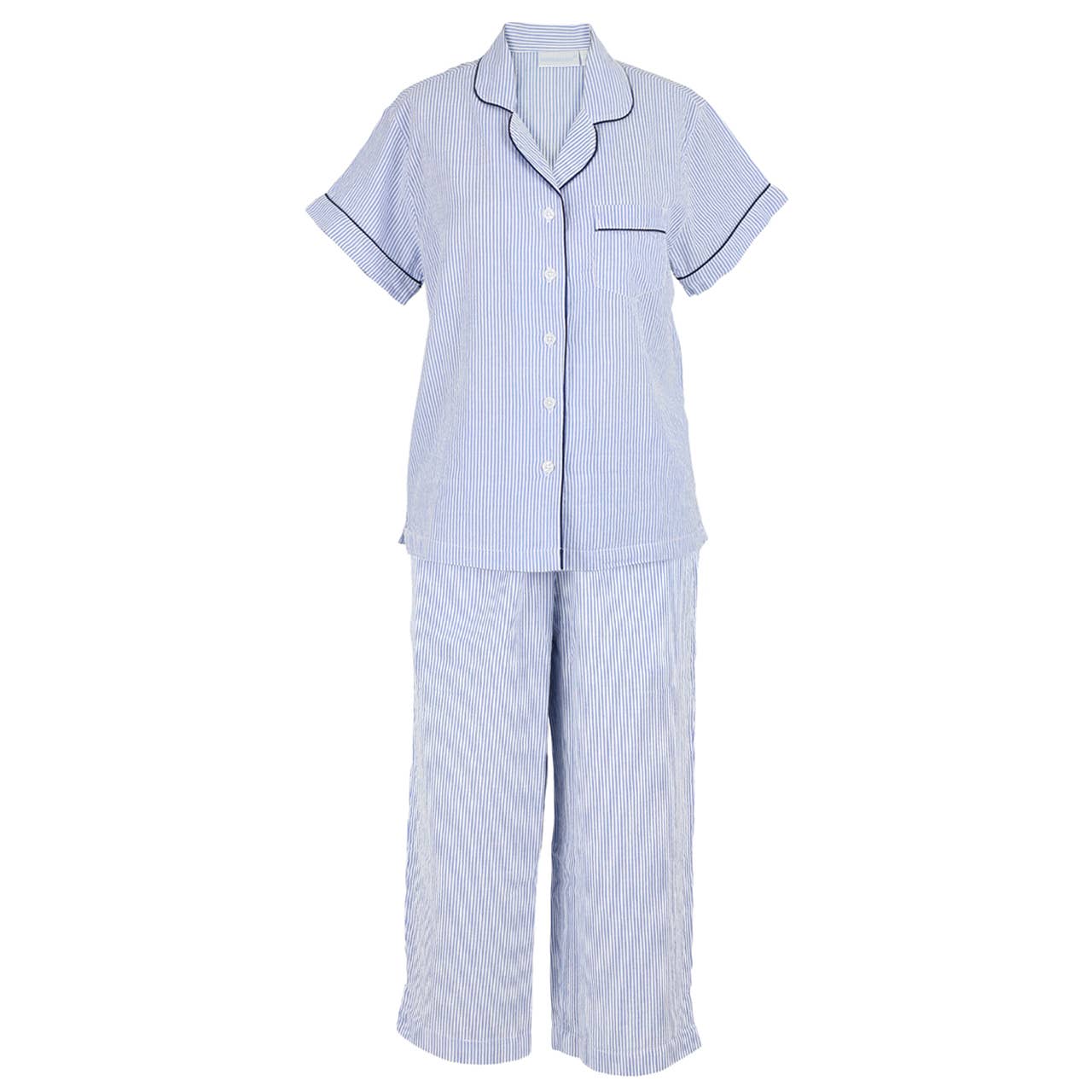 Short Sleeve 100% Cotton Capri Pajamas