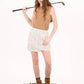 Foray Golf - Boucle Trimmed Faux Wrap Skirt: Winter White Boucle / Regular 15.5" / XS