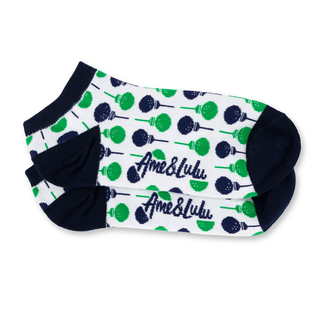 Ame & Lulu Navy Green Ball Tee Meet Your Match Socks