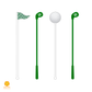Atomic Kraftworks - Golf Mixed Acrylic Drink Stirrer Set