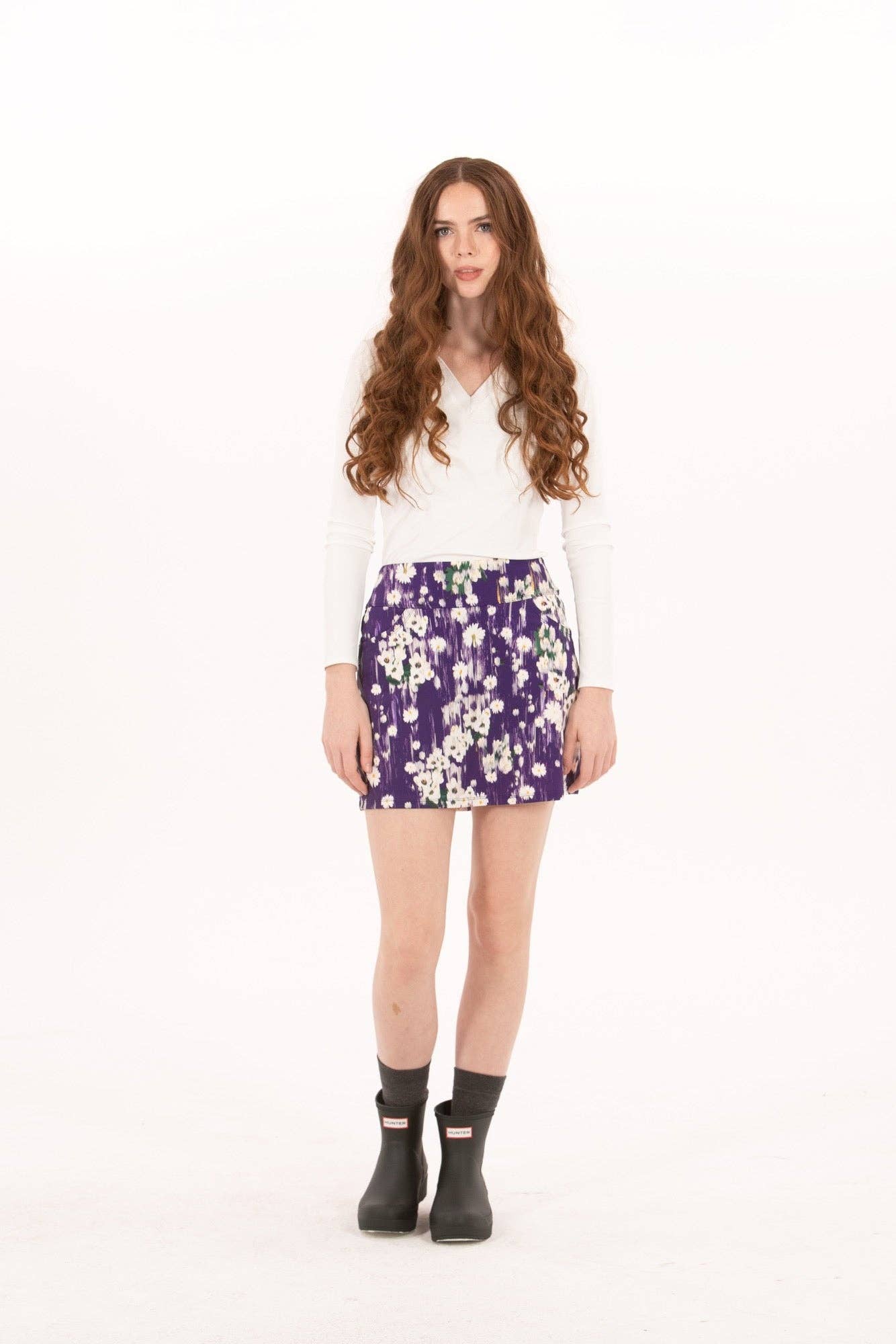 Foray Golf - Core Basic Skirt w/ Pockets- Blossom Blast: Violet Floral