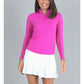 Solid Long Sleeve Mock Neck Top