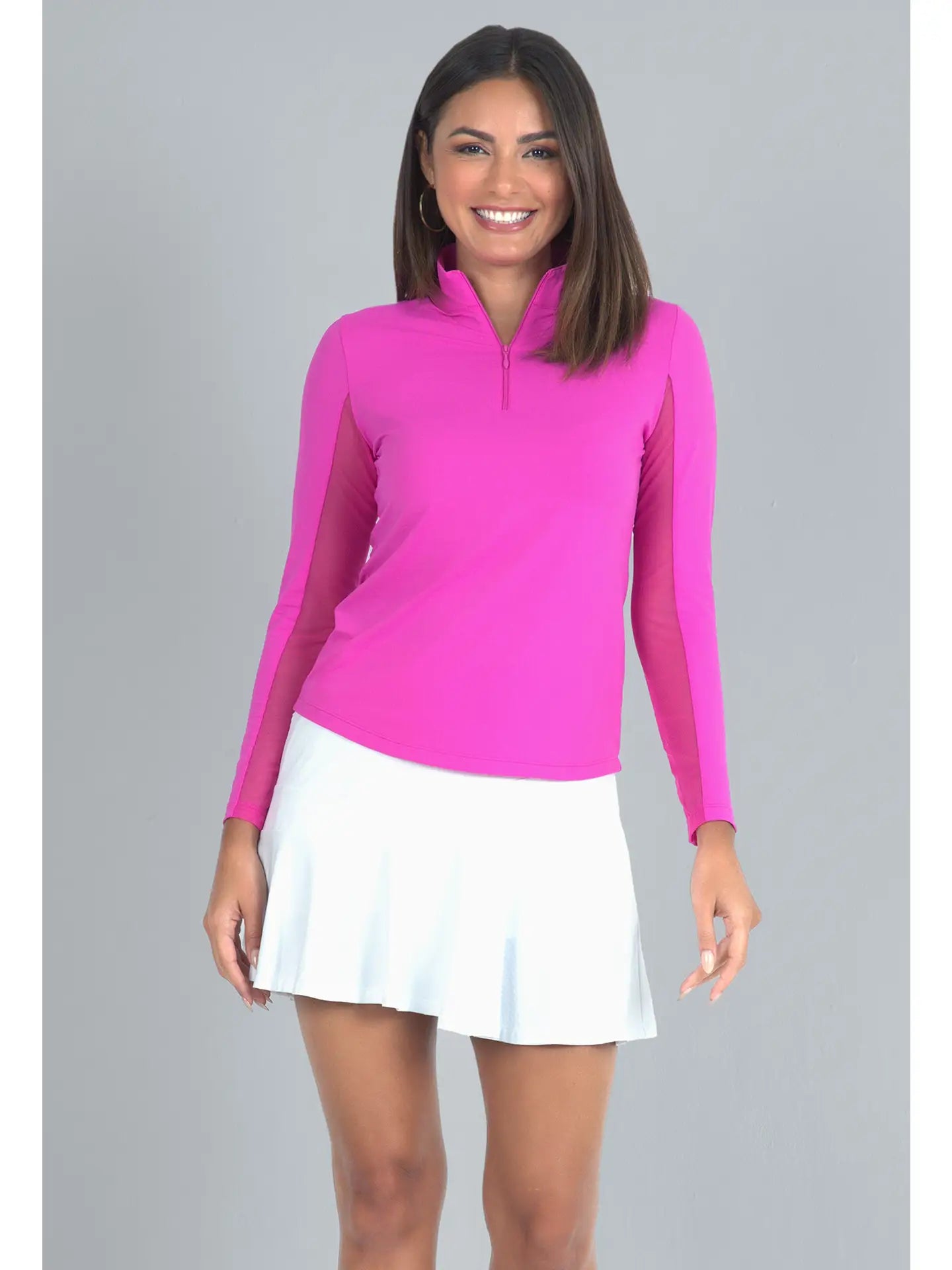 Solid Long Sleeve Mock Neck Top