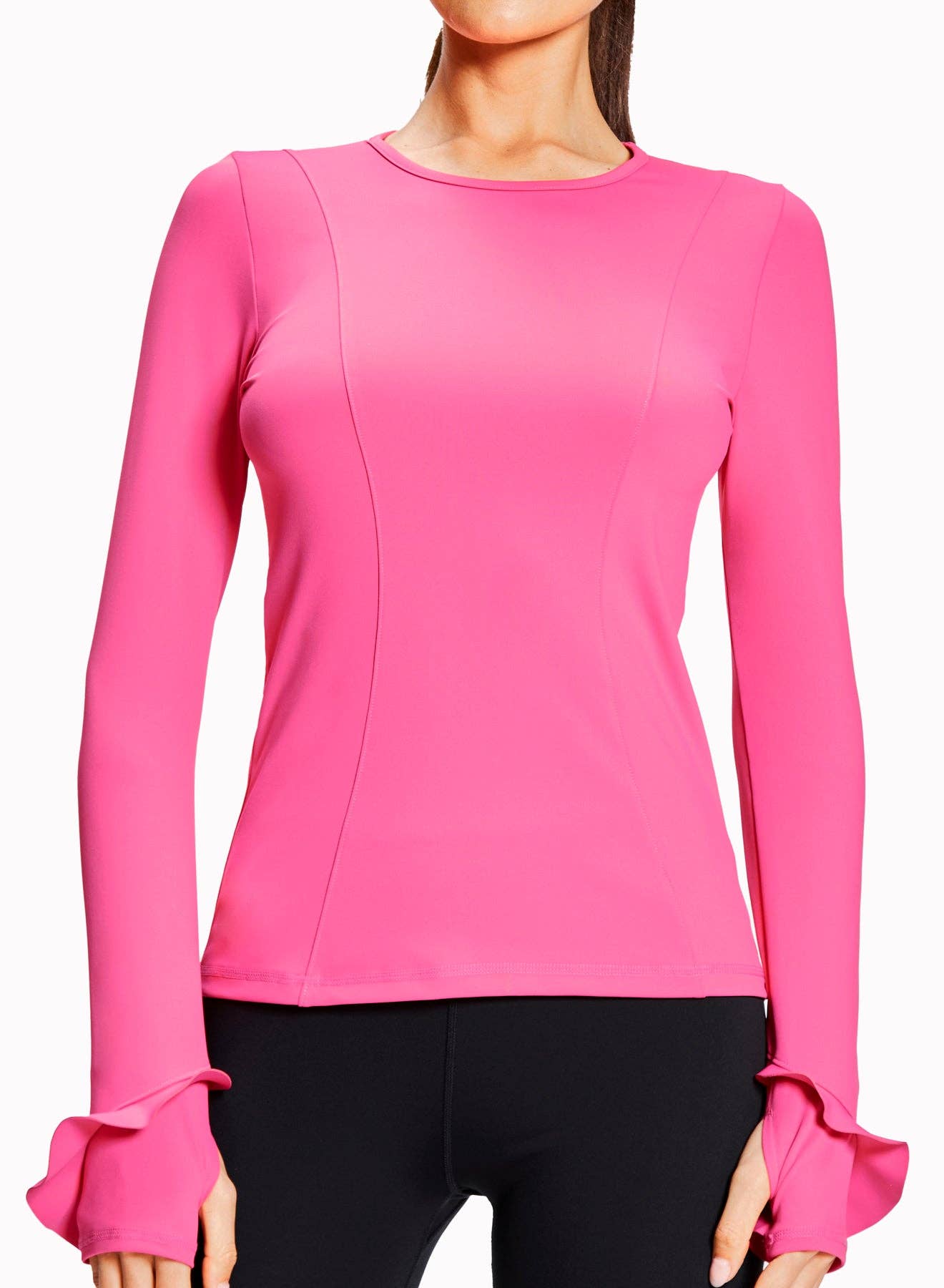 Urban Savage - Ruffle Long Sleeve Top: Sunset / M