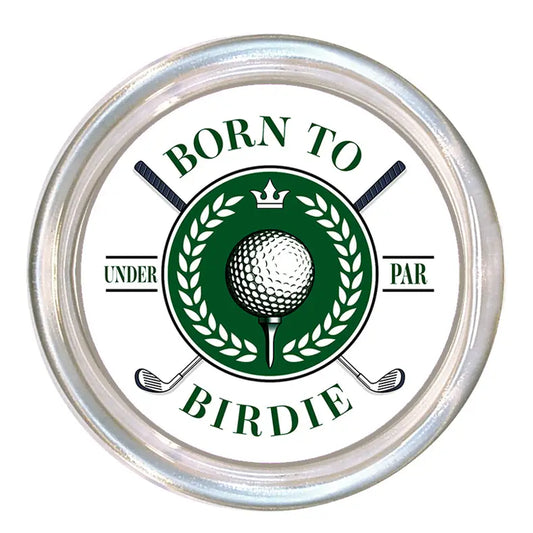 Born to Birdie 5" Glass Golf Coaster