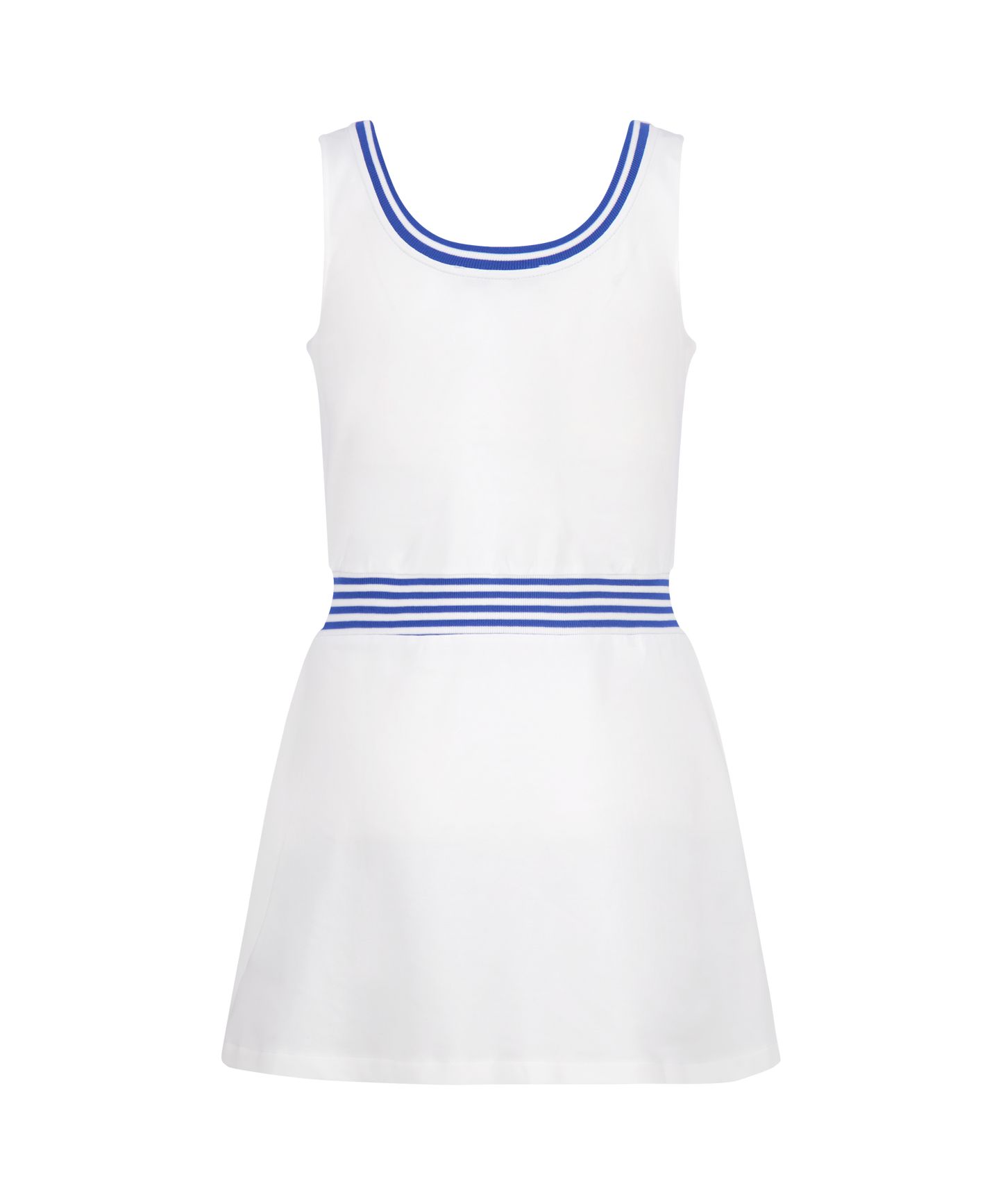 Club and Court - Ashby Dress: Cadet Blue with Bright White Stripe / M