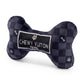 Haute Diggity Dog - Black Checker Chewy Vuiton Bone Squeaker Dog Toy