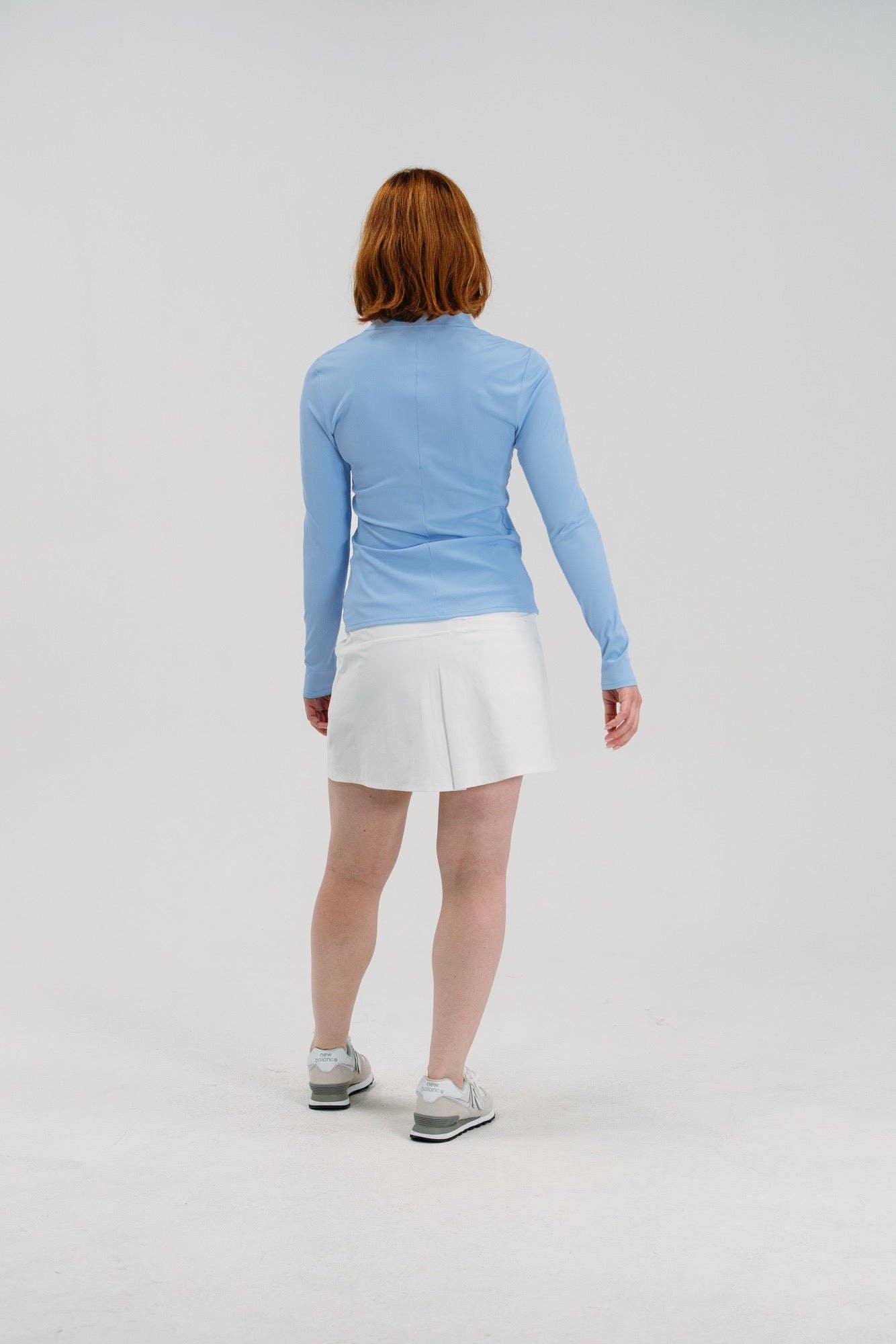 Foray Golf - Rib LS V-Neck Polo: Light Blue / L