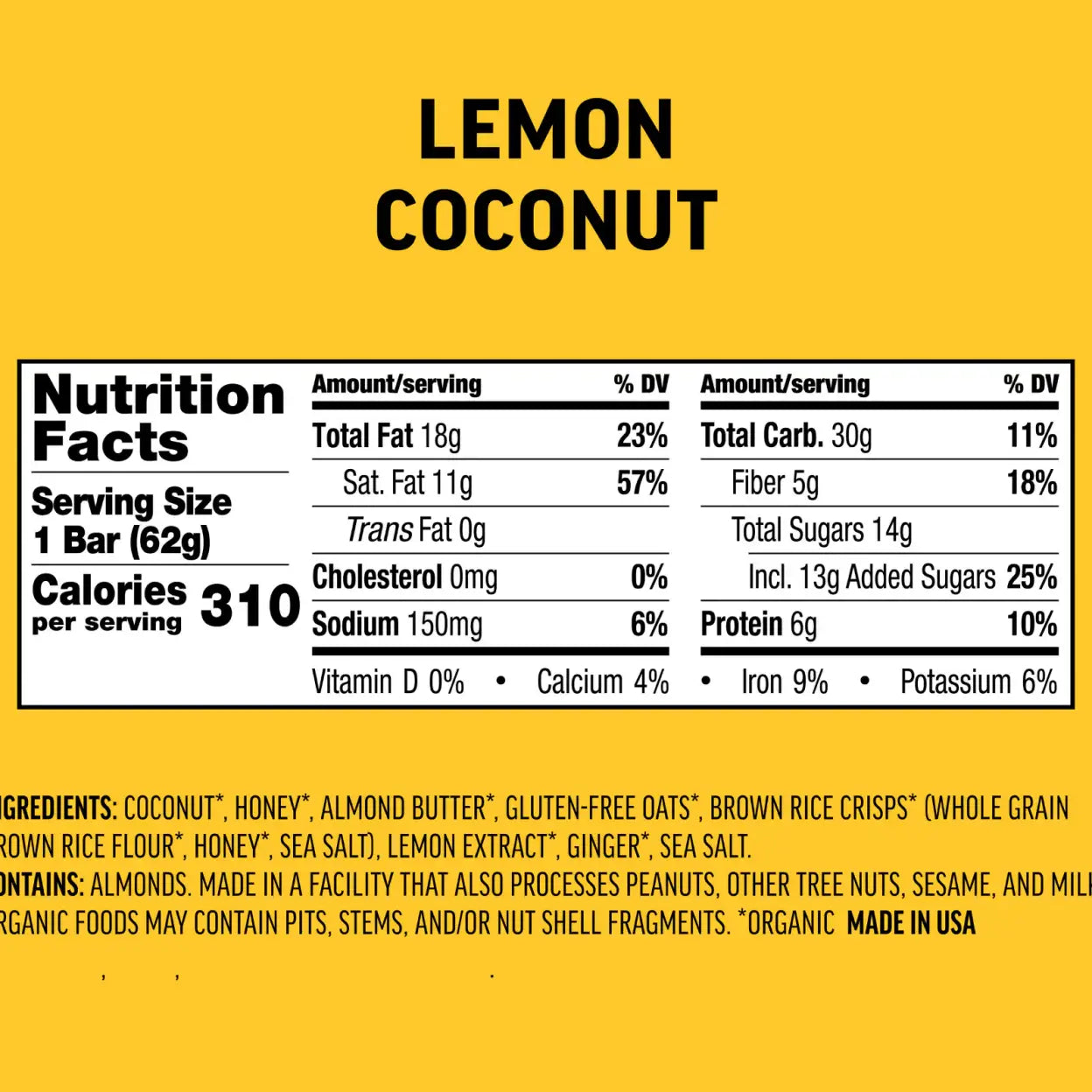 Lemon Coconut Energy Bar