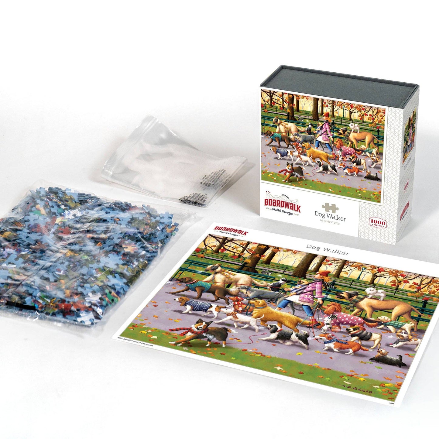 Boardwalk Puzzle Company - Dog Walker - 1000 Piece