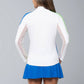 Color Block Print Long Sleeve Mock Neck Top