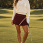 Arden Pleated Skort (Merlot / Gold / Ivory)
