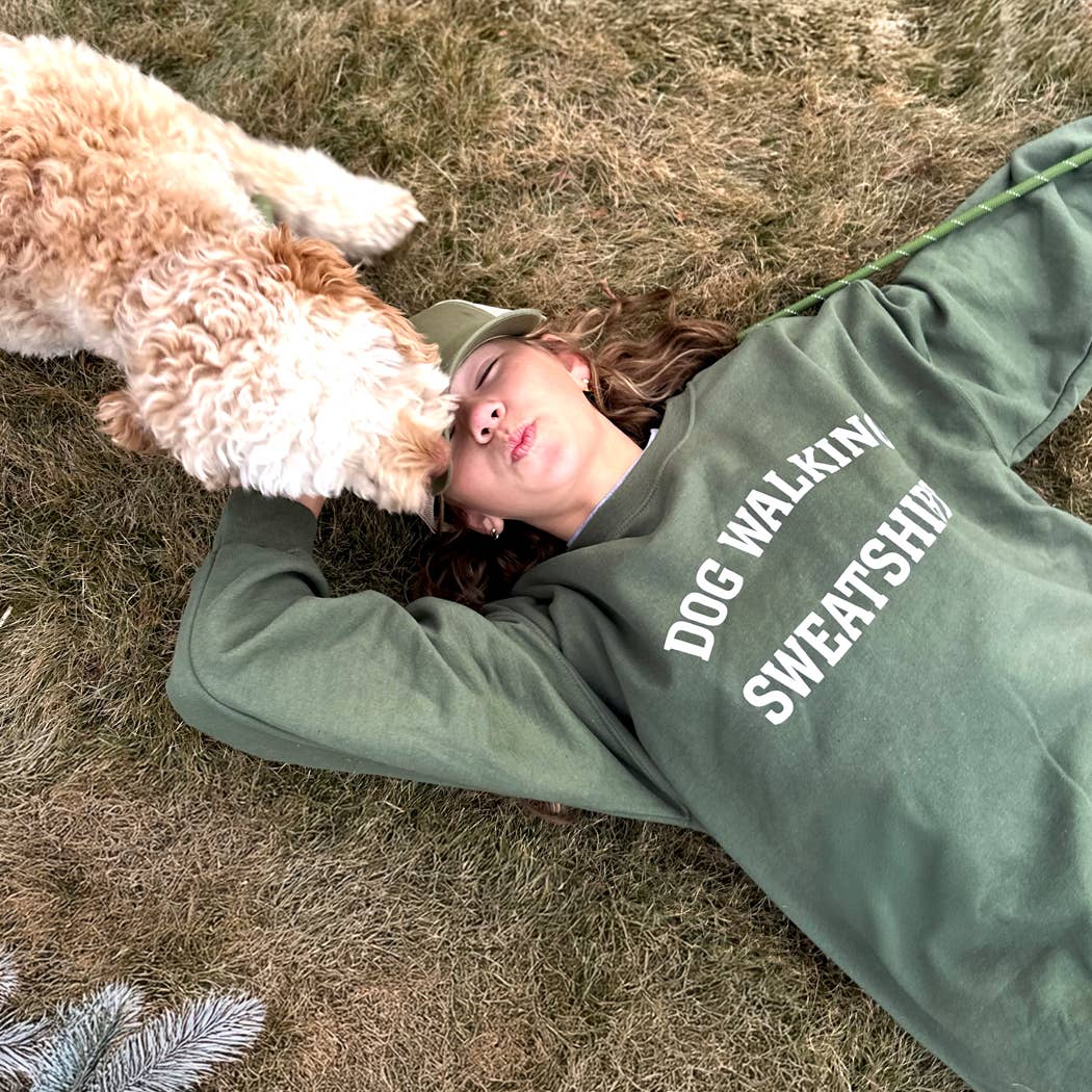 Poppy & Lou - Dog Walking Sweatshirt - NEW colors!: Military Green / M