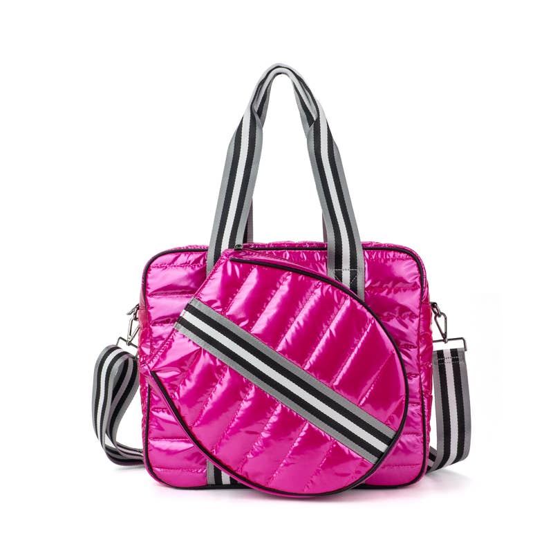 Tennis Puffer Duffel Sport Bag: Electric Pink