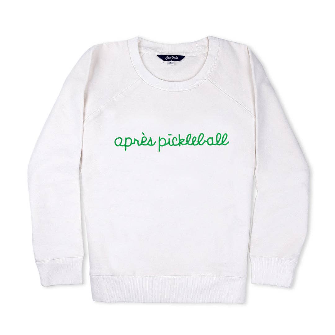 Women's Love All Sweatshirt - Après PICKLEBALL - White / Green