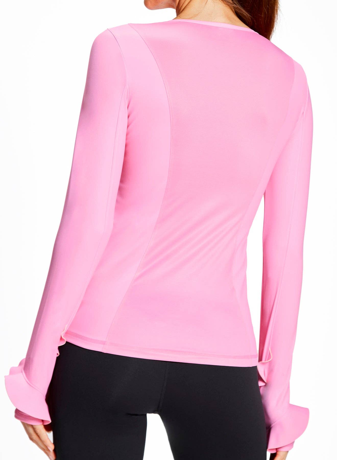 Urban Savage - Ruffle Long Sleeve Top: Sunset / M