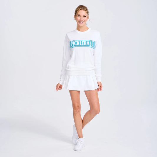 White Light Blue Pickleball Club Sport Sweater
