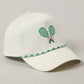 Green Tennis Racquets Ribbon Embroidery Trucker Hat