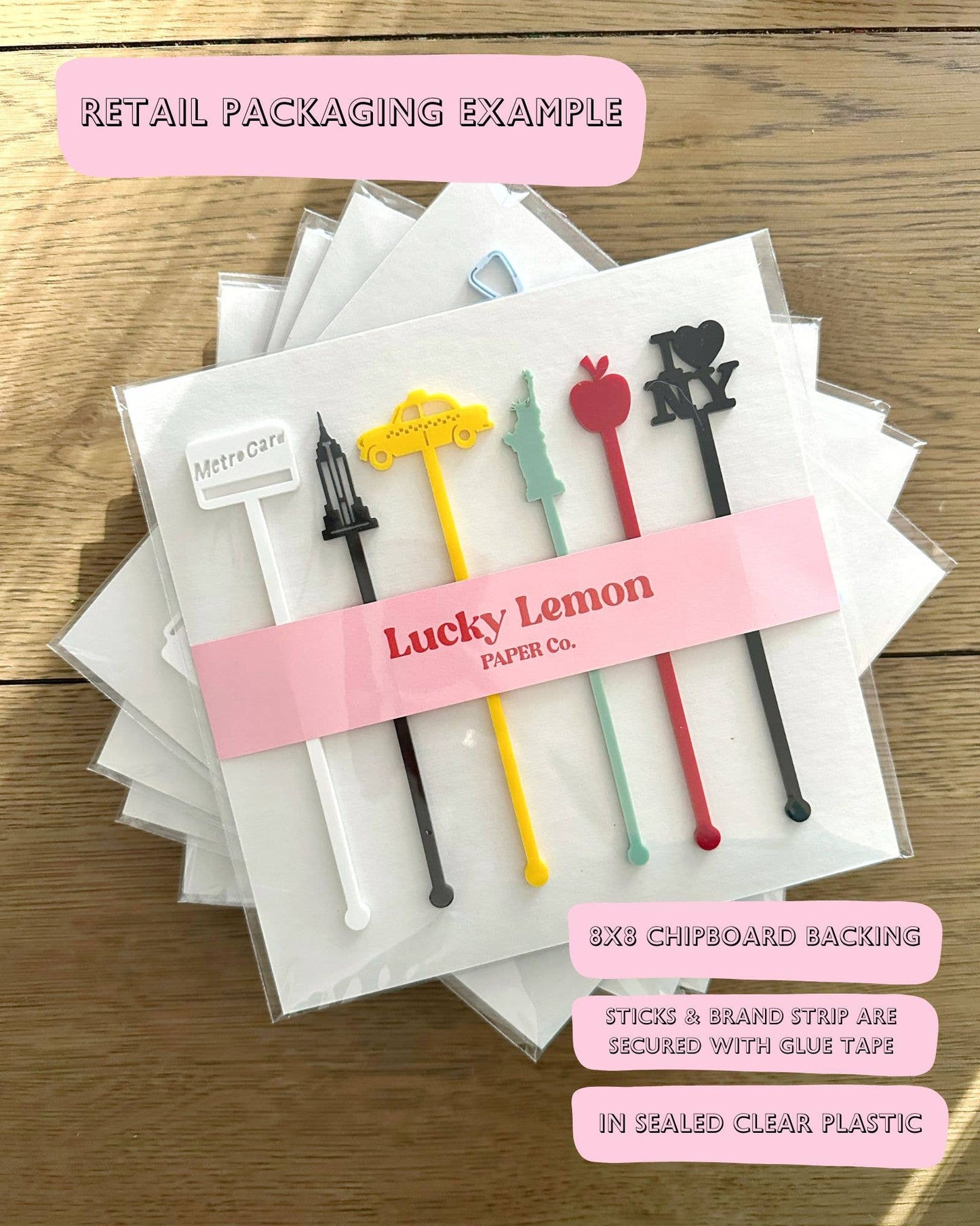 Lucky Lemon Paper Co. - Wimbledon Inspired Stir Stick Set