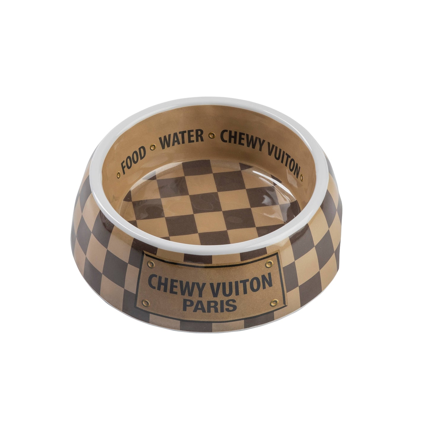 Haute Diggity Dog - Checker Chewy Vuiton Bowl - 3 Sizes!! Dog Bowls: Medium