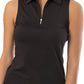 Sleeveless Zip Polo - Black