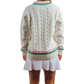 Pickleball Prep - Cable Knit Sweater: S