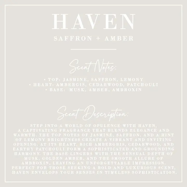 Haven | Saffron + Amber Candle | Signature Collection