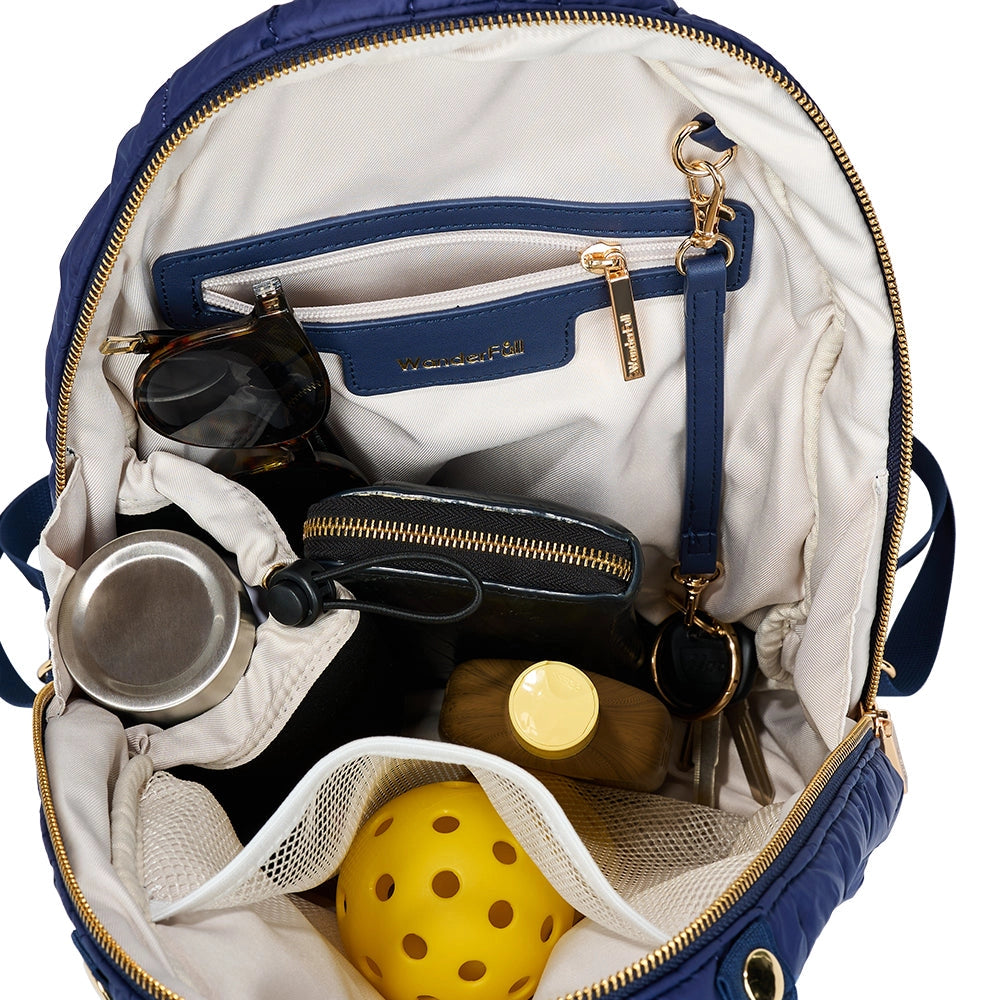 Pickleball HydroSling Bag with Removable Racquet Cover - Navy Matte with Stripe