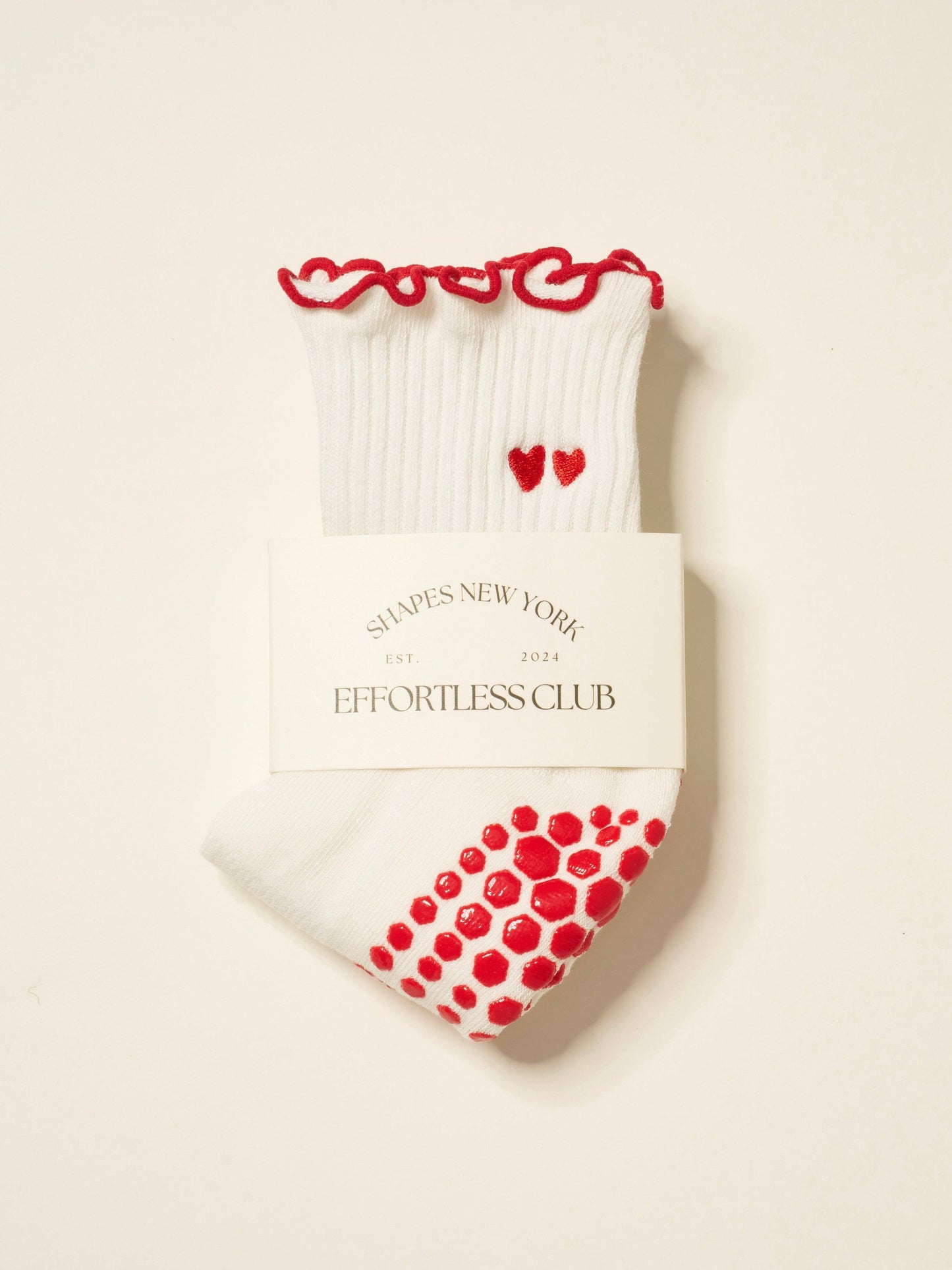 Effortless Club - Grip & Pilates Socks (Hearts + Bows)