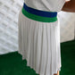 Cricket Skort: White with Kelly Green Trim / L