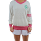 Pickleball Prep - Pink V-Neck Soft Sweater: M