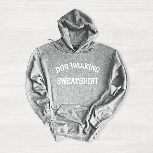 Poppy & Lou - Dog Walking Sweatshirt – Cozy Unisex Hoodie for Dog Lovers: Graphite Heather / S