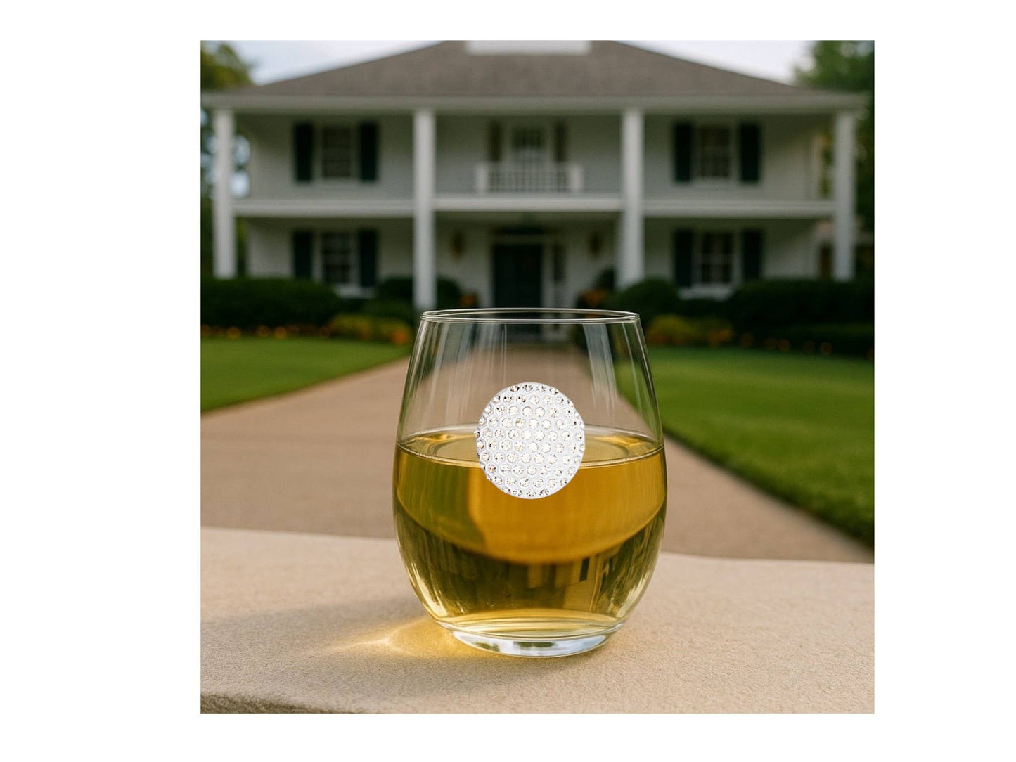 The Queens' Jewels® - Golf Ball Jeweled Stemless Wine Glass