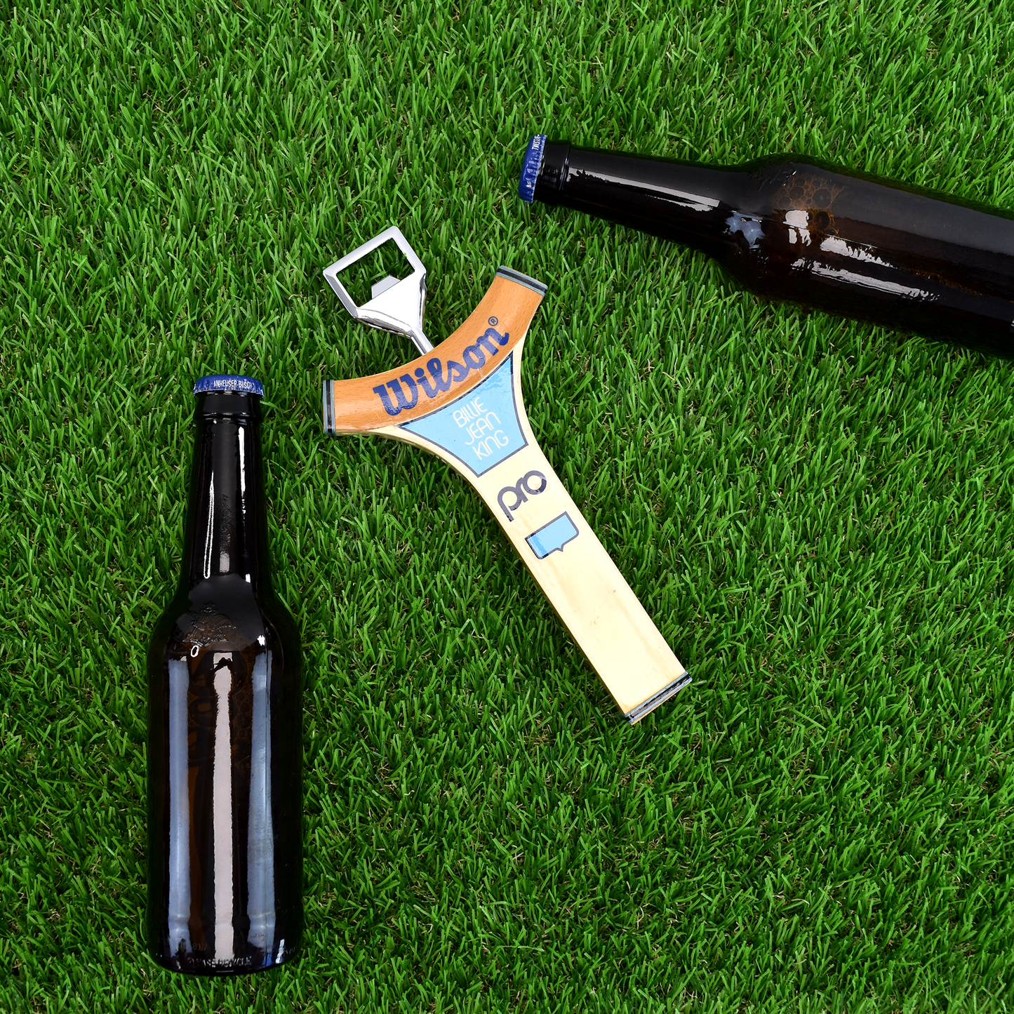 Antique Wooden Tennis Racquet Neck Bottle Opener