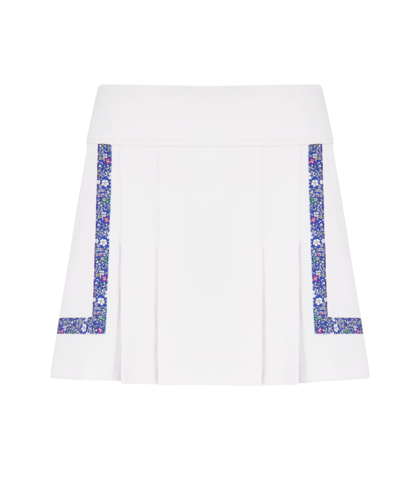 Heidi Golf Skort: Strawberry Print with Cadet Blue Trim / M