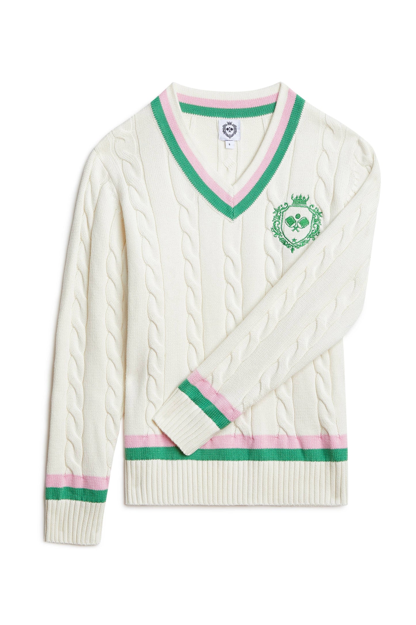 Pickleball Prep - Cable Knit Sweater: S