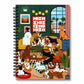 Spiral Notebook: Mid Century Modern House of Dogs