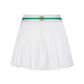 Cricket Skort: White with Blue and Green Trim / S
