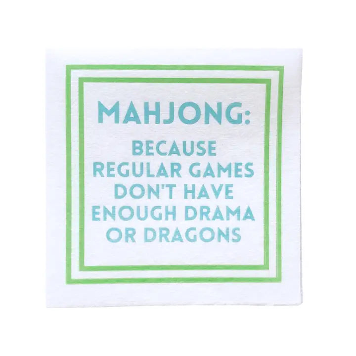 Mahjong Cocktail Napkins – Linen-Feel (25-Pack)