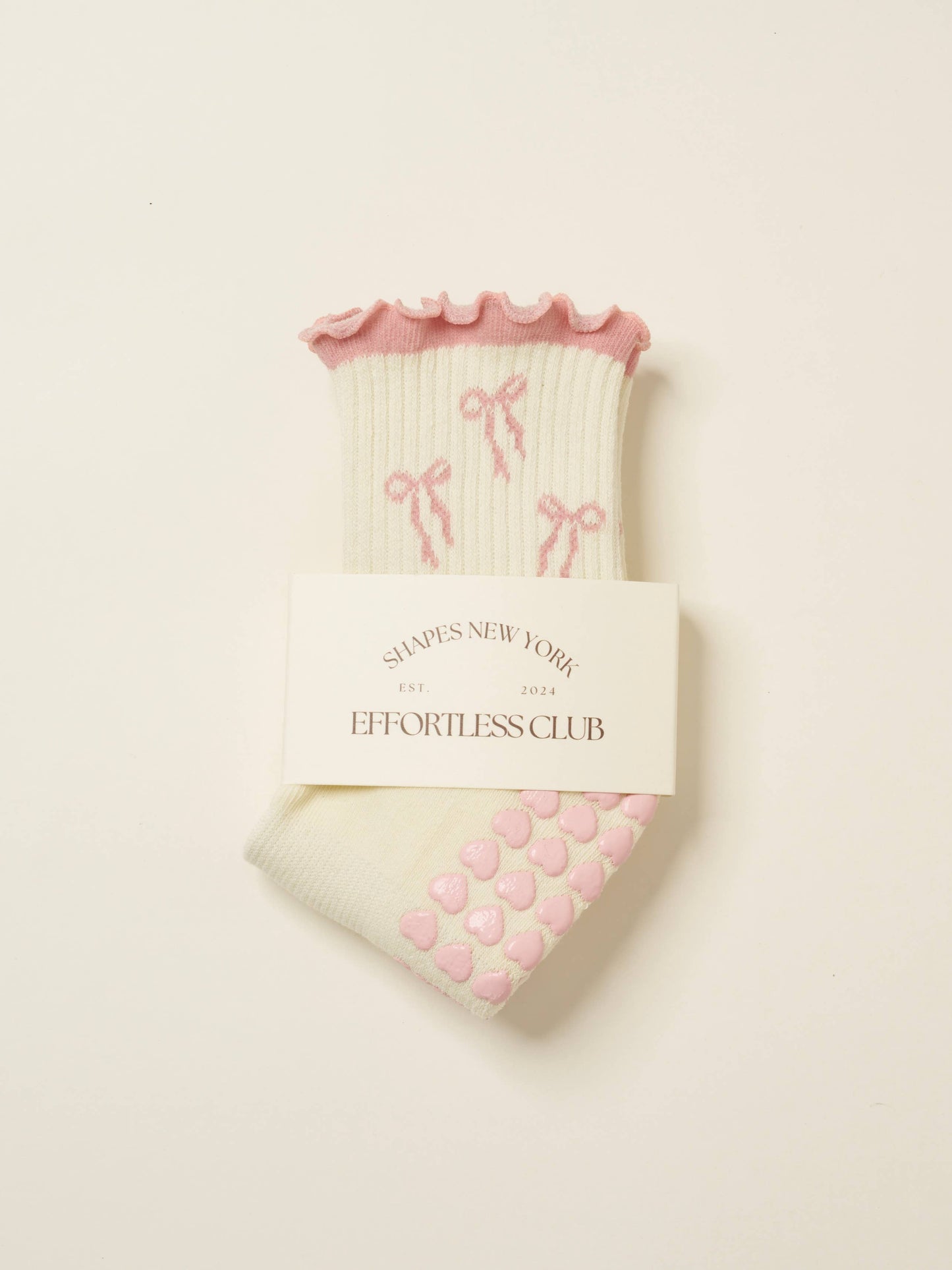 Effortless Club - Grip & Pilates Socks (Hearts + Bows)