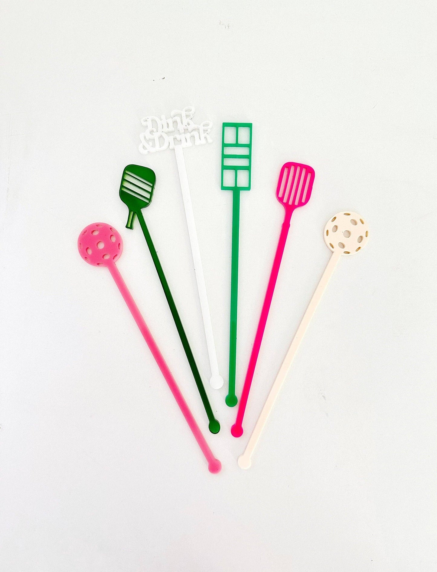 Lucky Lemon Paper Co. - Pickleball Stir Stick Set - Pink