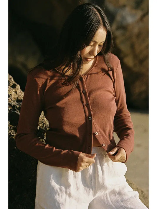 Organic Rib Cardigan